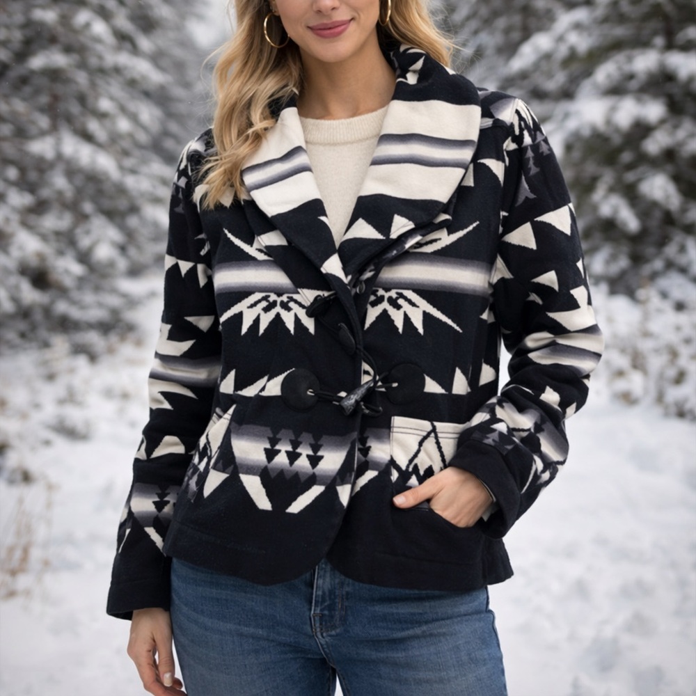 Ralph Lauren Aztec Western Blazer with Horn Buckle - Small